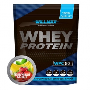 WILLMAX WHEY PROTEIN 80% Клубника-Банан 920г